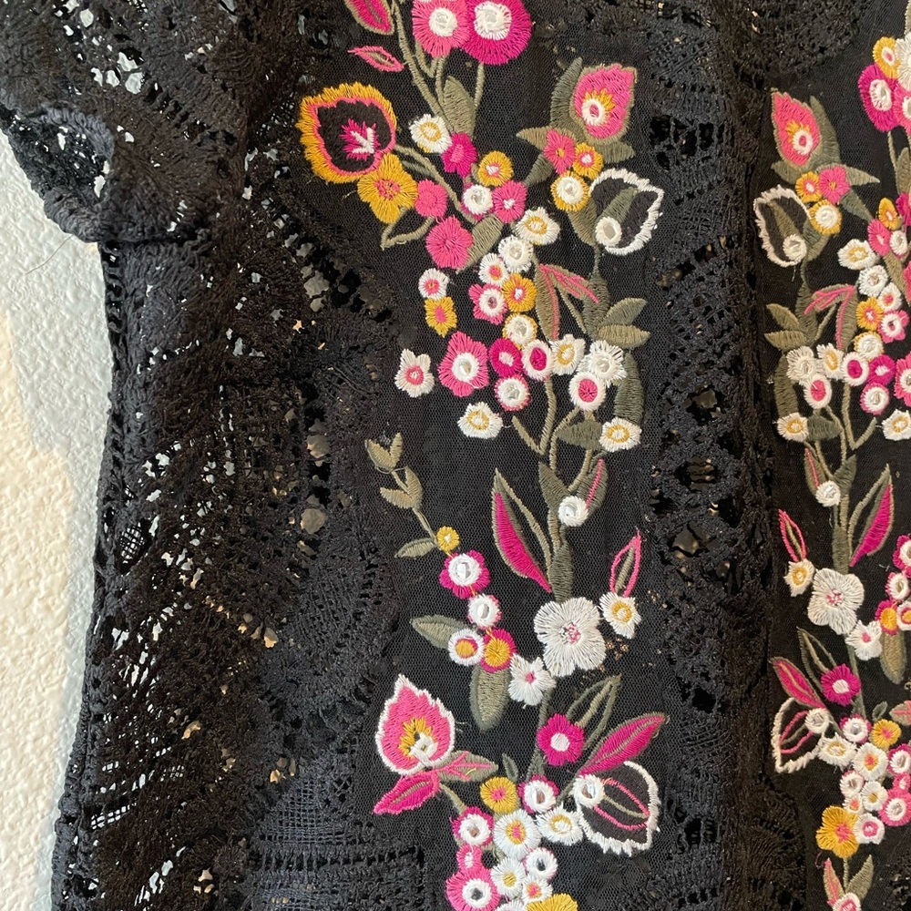 INC Lace Embroidered Top - Picture 2 of 5